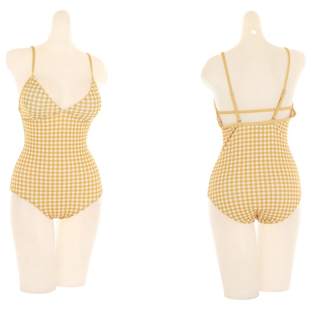 Padded Gingham Check One-Piece Swimsuit